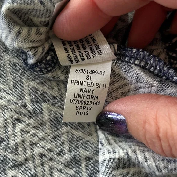 GAP Cotton Tank Top‎ Navy White Herringbone Size Small - Picture 2 of 7